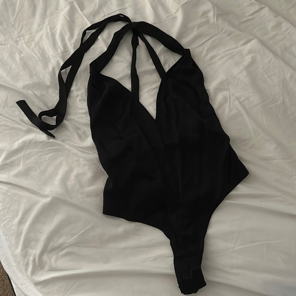For Love And Lemons Other - For love and lemons skivvies bodysuit - satin black deep V**READ DESCRIPTION**